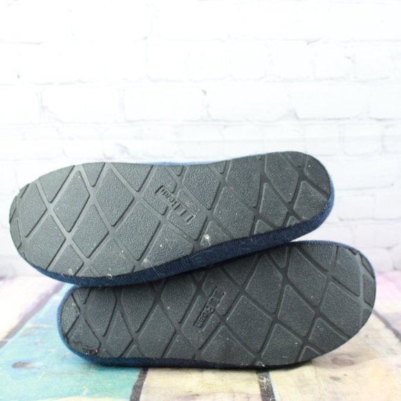 LL Bean Bright Navy Sweater Fleece Cozy Slippers Scuff Size 9 M - Picture 9 of 9